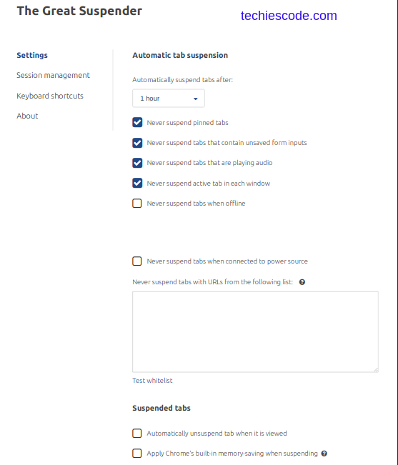 chrome suspender best settings